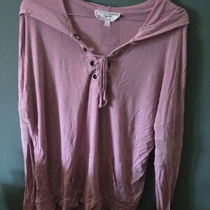 Hippie Rose Purple Tie Front Hoodie